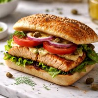 Salmon Dijon Sandwich