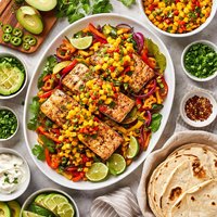Salmon Fajitas with Mango Salsa