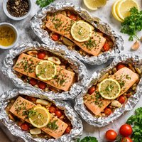 Salmon Fillets Baked in Foil