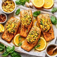 Salmon Fillets with Orange Basil Butter