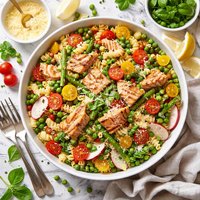 Salmon Pasta Primavera Salad