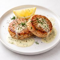 Salmon Patties with Lemon Sauce