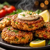 Salmon Patties with Seasoned Mayo