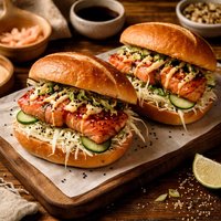 Salmon Sandwiches with Japanese Flavors