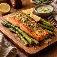 Salmon with Asparagus and Chive Butter Sauce