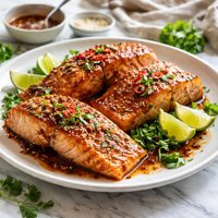 Salmon with Chili Honey Glaze