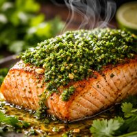 Salmon with Cilantro Pesto