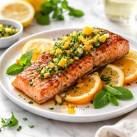 Salmon with Citrus Mint Gremolata