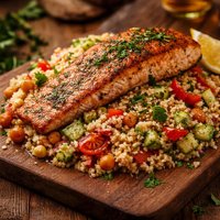 Salmon with Couscous Vegetable Salad
