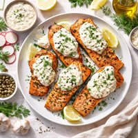 Salmon with Creamy Horseradish Sauce