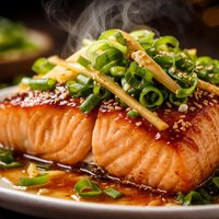 Salmon with Ginger Green Onions