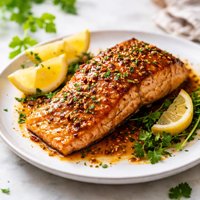 Salmon with Honey and Mustard Glaze