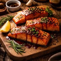 Salmon with Maple Balsamic Glaze