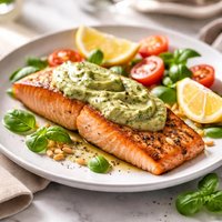 Salmon with Pesto Mayonnaise