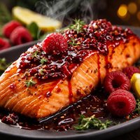 Salmon with Raspberry Glaze