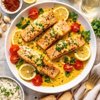 Salmon with Saffron Cream Sauce
