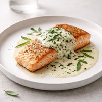 Salmon with Tarragon Cream Sauce