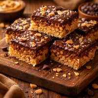 Salty and Sweet Choco Peanut Butter Cereal Bars