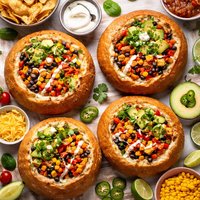 Santa Fe Chicken Bread Bowls