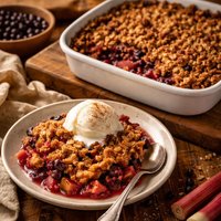 Saskatoon Rhubarb Crisp
