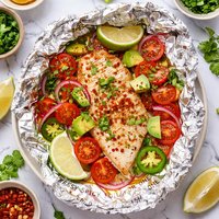 Sassy Spicy Foil Baked Fish for One