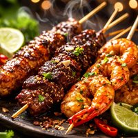 Satay Chicken Beef or Shrimp