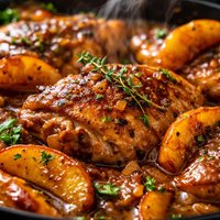 Saucy French Chicken with Peaches