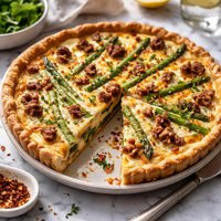 Sausage and Asparagus Quiche