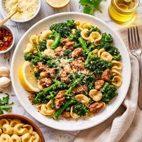 Sausage and Broccoli Rabe Over Pasta