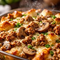 Sausage and Mushroom Strata