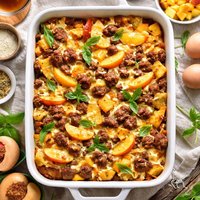 Sausage and Peach Breakfast Casserole