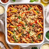 Sausage and Pepper Baked Ziti