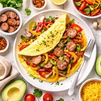 Sausage and Pepper Omelet Low Carb