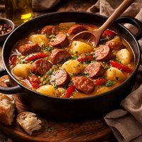 Sausage and Potato Stew with Saffron