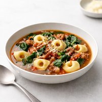 Sausage and Spinach Tortellini Soup