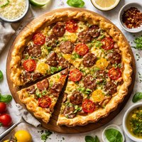 Sausage and Tomato Quiche