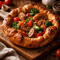 Sausage and Vegetable Popover