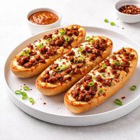Sausage Bacon Pizza Boats