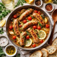 Sausage Cooked in White Wine