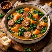 Sausage Kale and Sweet Potato Soup