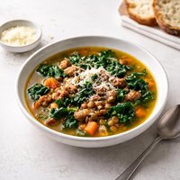 Sausage Lentil and Kale Soup