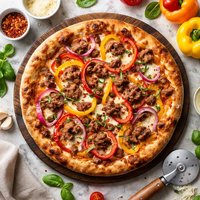 Sausage Onion and Pepper Pizza