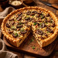 Sausage Onion and Portabella Mushroom Quiche