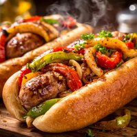 Sausage Pepper and Onion Hoagies