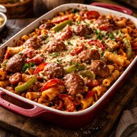 Sausage Peppers and Pasta Casserole