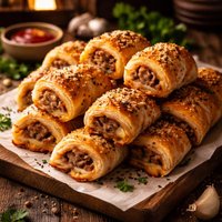 Sausage Rolls Cheese Pufs
