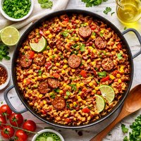 Sausage Spanish Rice with Bacon