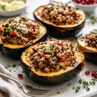 Sausage Stuffed Acorn Squash