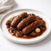 Sausages in Hearty Red Wine Sauce