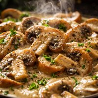 Sauted Mushrooms in Cream Sauce German Style
